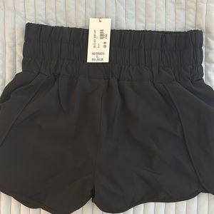 NWT Black smocked waist athletic shorts